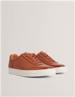 Ted Baker Leather Lace Up Trainers Tan
