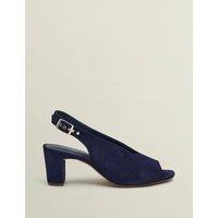 HOBBS Faux Suede Block Heel Slingback Sandals Blue