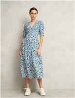 Floral V-Neck Midi Tea Dress