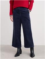 Corduroy Wide Leg Cropped Trousers