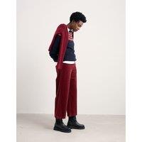 Seasalt Cornwall Corduroy Wide Leg Cropped Trousers Red
