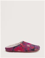 Cotton Floral Mule Slippers