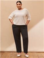 Pinstripe Tapered Trousers