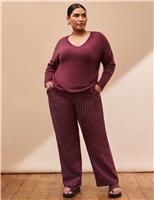 Pinstripe Wide Leg Trousers