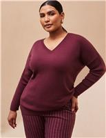 Cotton Blend V-Neck Jumper