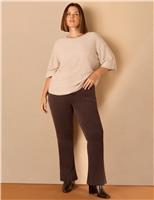 Faux Suede Flared Trousers