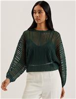 Sheer Striped Knitted Top