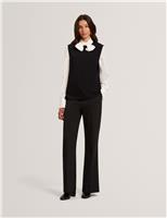 Crew Neck Stitch Detail Knitted Vest