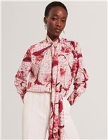 Floral Tie Neck Shirt