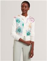 Floral Crew Neck Cardigan