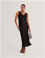 Cowl Neck Midi Slip Dress