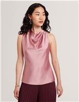 Satin Cowl Neck Top