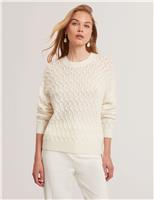 Wool Rich Pointell Crew Neck Jumper