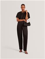 Pleat Front Barrel Leg Trousers