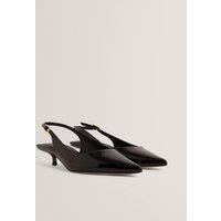 Ted Baker Patent Kitten Heel Slingback Shoes Black
