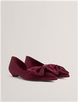Satin Bow Detail Flat Pointed Shoes