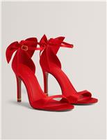 Satin Bow Detail Stiletto Heel Sandals