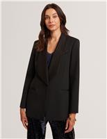 Relaxed Tailored Blazer with Satin Lapels