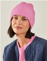 Rib Knitted Turn Up Beanie Hat