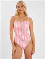 Striped Square Neck Swimsuit