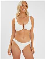 Textured Scoop Neck Bikini Top