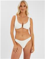 Shell Textured High Leg Bikini Bottoms