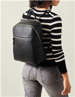 Faux Leather Zip Around Backpack