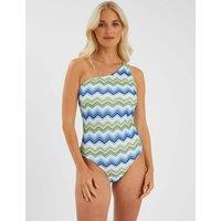 Zig Zag One Shoulder Swimsuit