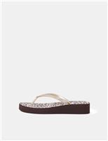 Glitter Wedge Flip Flops