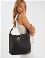 Leather Clasp Detail Shoulder Bag