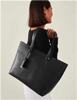 Faux Leather Shoulder Tote Bag