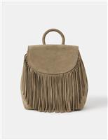 Suede Fringed Backpack
