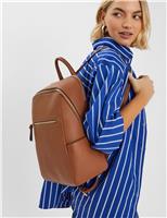 Faux Leather Zip Around Backpack
