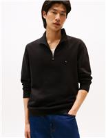 Essential Cotton Rich Half Zip Fleece Jumper