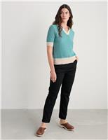 Cotton Rich Tapered Ankle Grazer Trousers