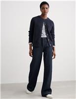 Pure Cotton Crew Neck Relaxed Cardigan