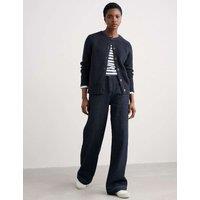 Pure Cotton Crew Neck Relaxed Cardigan
