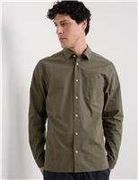 Seasalt Cornwall Relaxed Fit Pure Cotton Micro Square Shirt Green Mix