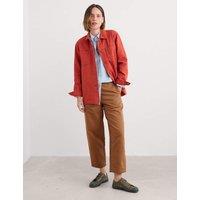Seasalt Cornwall Pure Cotton Barrel Leg Cropped Trousers Brown