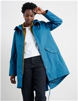 Linen Rich Waterproof Hooded Longline Coat