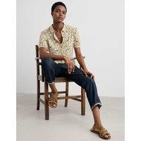 Seasalt Cornwall Cotton Rich Geometric Collared Shirt Yellow Mix