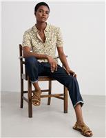 Seasalt Cornwall Cotton Rich Geometric Collared Shirt Yellow Mix