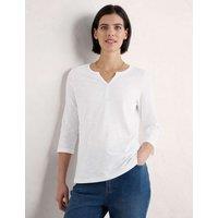 Cotton V-Neck 3/4 Sleeve Carylon Top