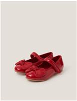 Kids Patent Leather Bow Ballerina Shoes (7 Small - 4 Large)