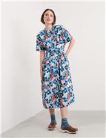 Pure Cotton Floral Midaxi Shirt Dress