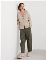 Merino Wool Rich V-Neck Relaxed Cardigan