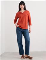 Pure Cotton Notch Neck Top