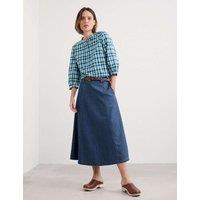 Seasalt Cornwall Pure Cotton Checked Top Teal Mix