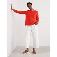 Seasalt Cornwall Pure Cotton Crew Neck Relaxed Jumper Orange