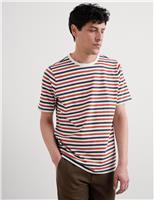 Pure Cotton Striped Crew Neck T-Shirt
